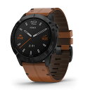 【40％OFF】【無金利ローン可】GARMIN ガーミン fenix 6X Sapphire Black DLC Leather band フェニックス 6X サファイア ブラック DLC レザー バンド メンズ レディース ブラウン 010-02157-49 スマートウォッチ