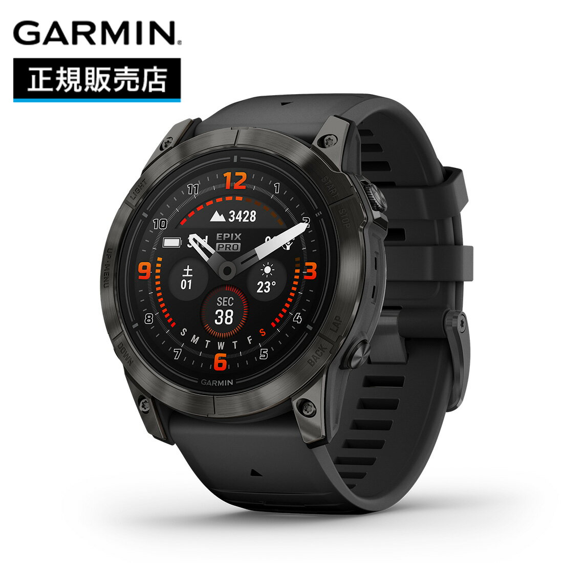 GARMIN ߥ epix Pro (Gen 2) ԥåץ 51mm, Sapphire, Carbon Gray DLC Titanium with Black Band 010-02804-51