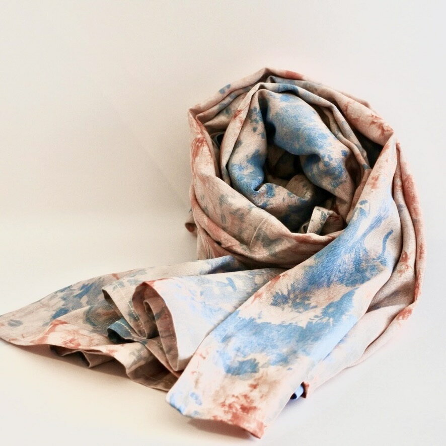 ストール 春夏 大判 オレンジ ホームデコレーション ソファ掛け 個性的 染物 モダン インテリア 空間デザイン 装飾品 おしゃれ ユニーク 青 家庭用 個人用...