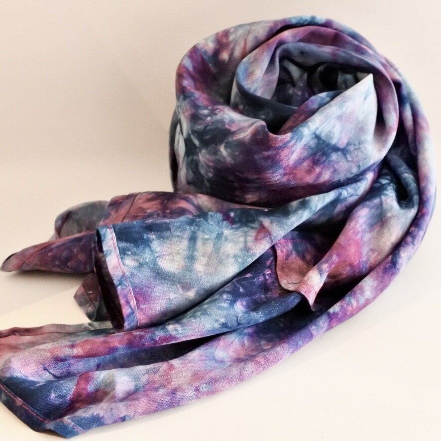 ストール 春夏 薄手 大判 パープル ホームデコレーション ソファ掛け 個性的 染物 モダン インテリア 空間デザイン 装飾品 おしゃれ ユニーク 紫 青 家庭...