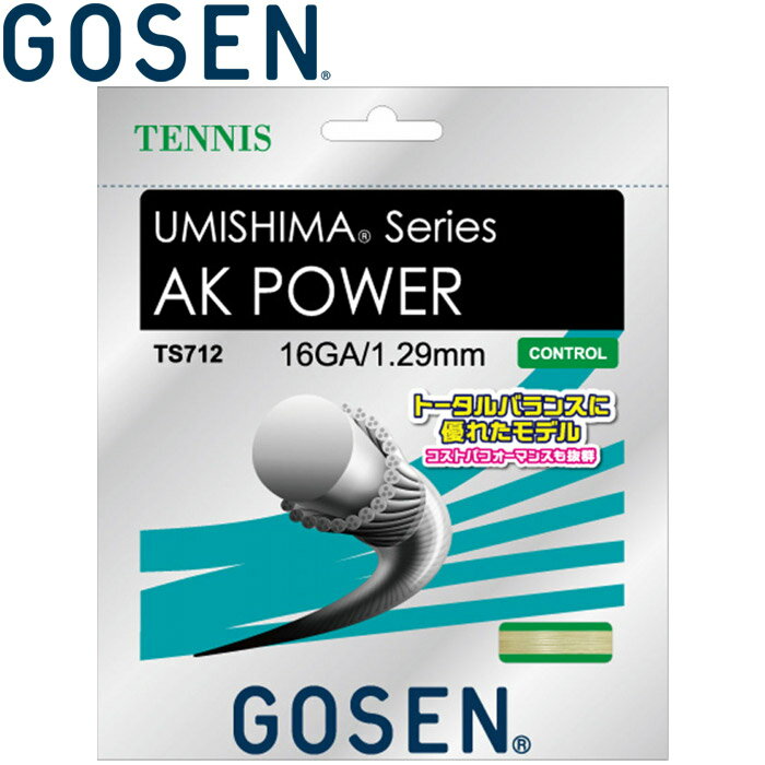 ゴーセン 硬式テニス ガット UMISHIMA AKパワー 16 ホワイト TS712W