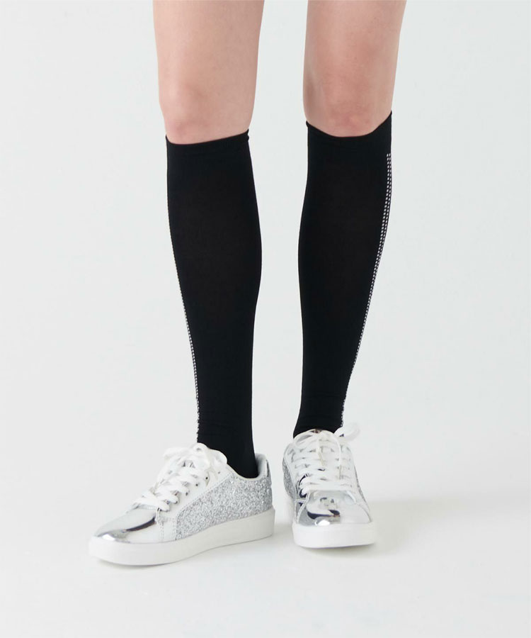 【当店在庫】アルチビオ 秋冬 ゴルフ ハイソックス ドットラインロングソックス 靴下 レディース A410808