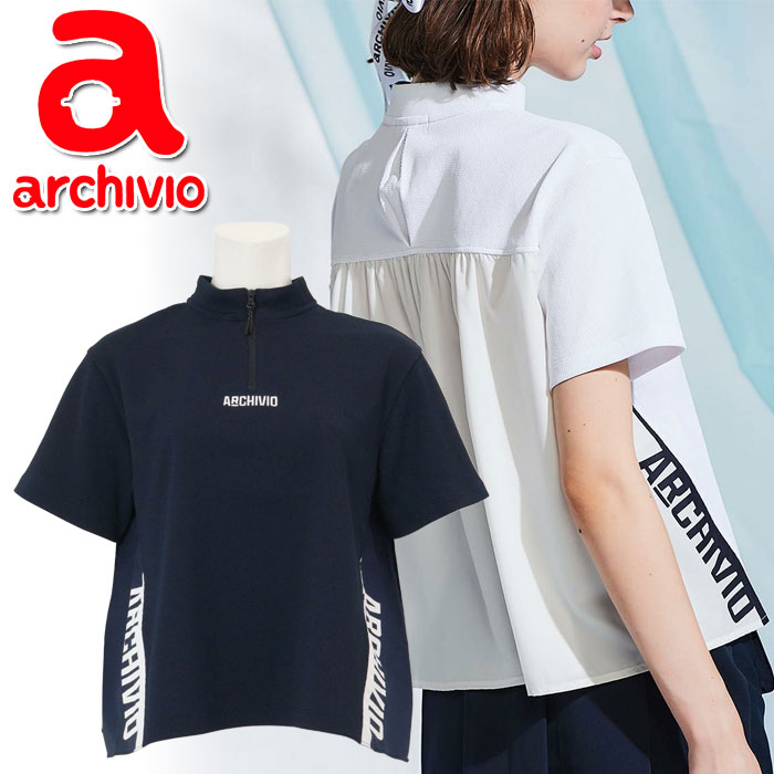 乐天商城 - 【当店在庫】アルチビオ ゴルフ バックギャザーUV速乾プルオーバー 半袖 レディース A459417