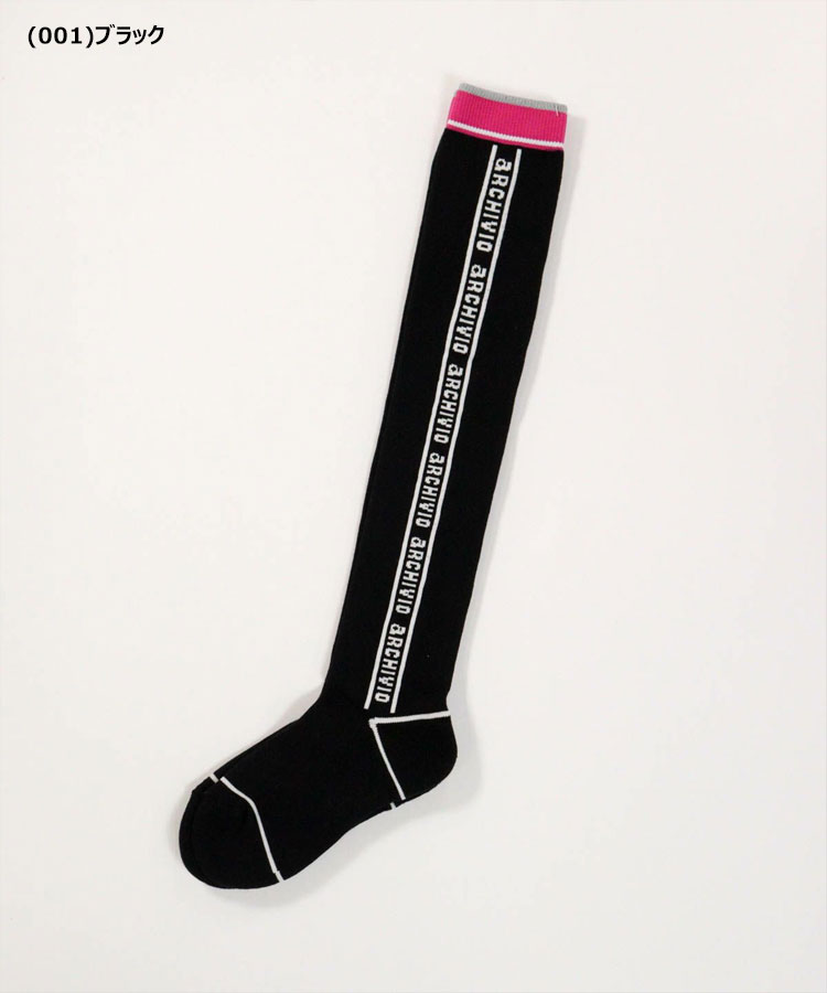 【11/5限定★全品ポイント5倍】【当店在庫】アルチビオ 秋冬 ゴルフ ニーハイソックス バイカラーサイドロゴソックス 靴下 レディース A510910