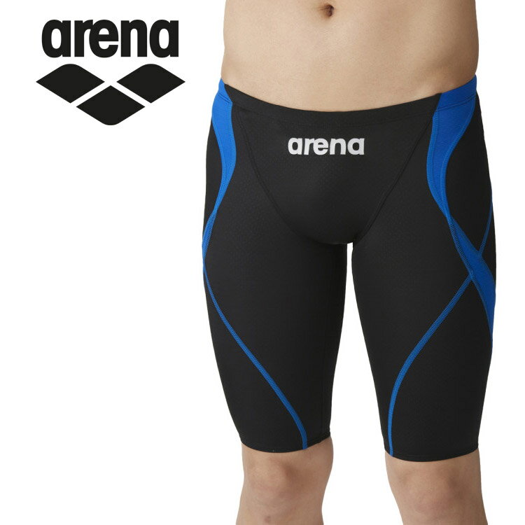 メール便対応 アリーナ 水泳 レーシングスパッツ(ハーフレッグ) メンズ ARN-4022M-BKBU