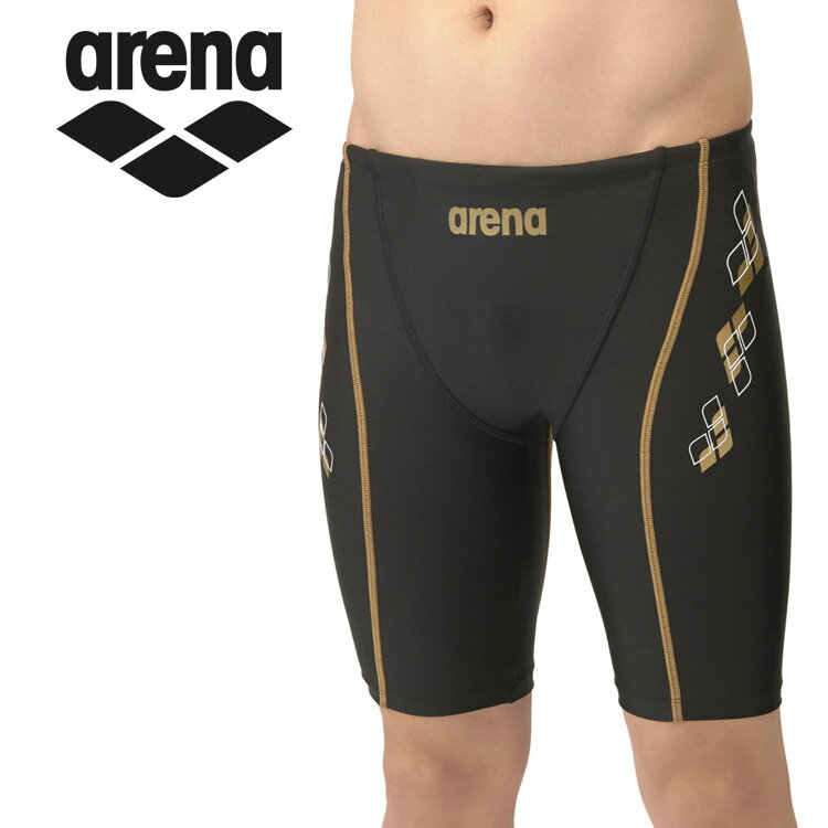 メール便対応 アリーナ 水泳 フィットネススパッツ(ハーフレッグ) メンズ AS5SWF61M-BKGD