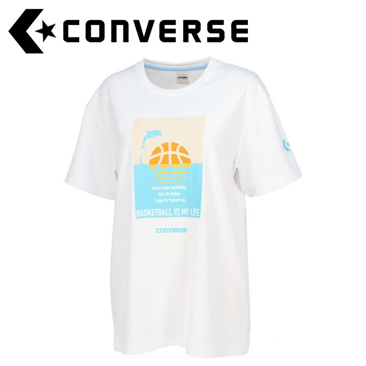 メール便対応 CONVERSE(コンバース) バスケット ガールズプリントTシャツ CB332352-1100