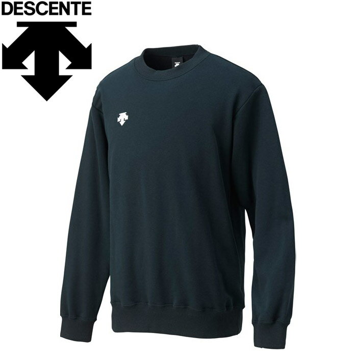 デサント トレーニング 長袖シャツ メンズ レディース 丸首スウェットシャツ DMC2602ーBLK