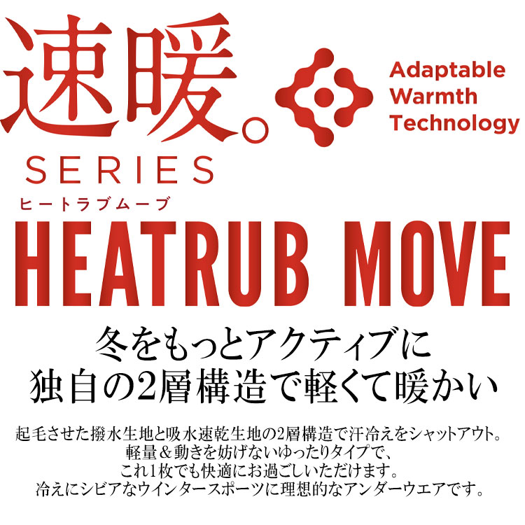 【当店在庫】イオンスポーツ ゼロフィット ヒートラブムーブ ロングスリーブクルーネック HEATRUB MOVE アンダーウェア 男女兼用 《返品不可》