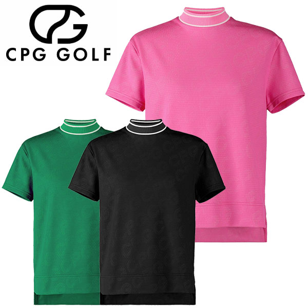 【当店在庫】CPG GOLF BIAS LOGO MOCK NECK SS ロゴ モックネック シャツ レディース 1109-25114 ゴル..