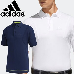 【あす楽対応】アディダス ゴルフ ジャカードパターン 半袖ニットシャツ メンズ 春夏 ゴルフウェア GKI47