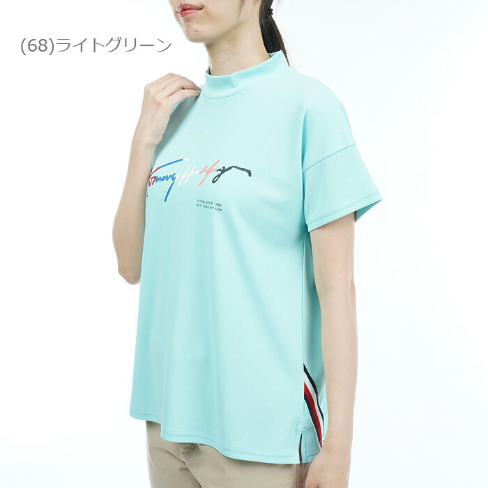 【当店在庫】トミーヒルフィガー ゴルフ マルチカラーロゴ モックネックシャツ レディース 春夏 ゴルフウェア THLA326