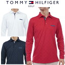 トミーヒルフィガーゴルフ モノグラム ジャガードシャツ メンズ 2023秋冬 ゴルフウェア THMA355