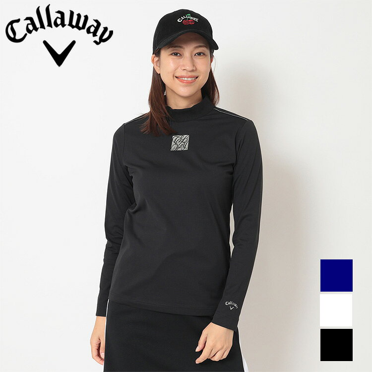 乐天商城 - 【当店在庫】キャロウェイ ポリエステルスムース 長袖モックネックシャツ レディース 2025秋冬 ゴルフウェア C25233201