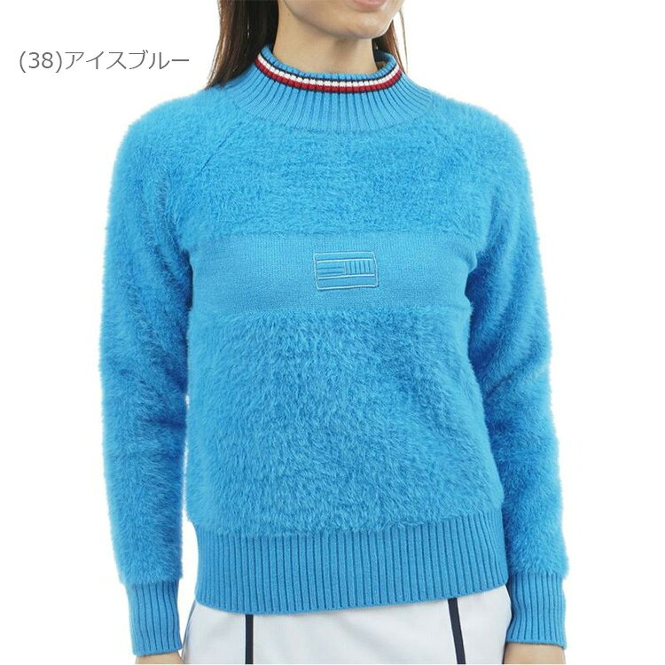 GZONEゴルフの【当店在庫】トミーヒルフィガーゴルフ シャギー ハイネックニット レディース 秋冬 ゴルフウェア THLA572｜アングル2