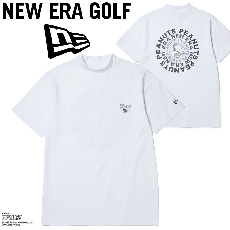 Rakuten - 【全品ポイント3倍以上★要エントリー】【当店在庫】ニューエラ ゴルフ Vintage PEANUTS ピーナッツ GOLF Circle ロゴ 半袖ミッドネックTシャツ メンズ 2026春夏 ゴルフウェア 14865850
