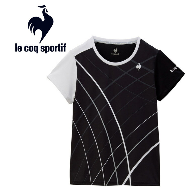 メール便対応 ルコック スポルティフ le coq sportif テニス グラフィックゲームシャツ ウィメンズ QTWXJA90-BK 1