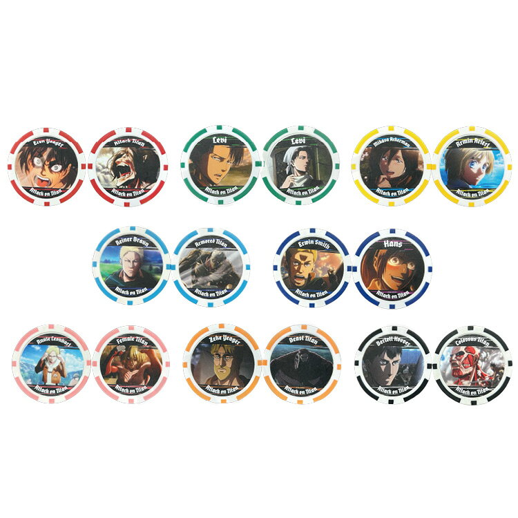 Rakuten - 【全品ポイント3倍以上★要エントリー】進撃の巨人 ゴルフ トレーディングマーカー 8種 ボックス セット キャラクターグッズ Lynx Golf