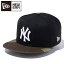 ニューエラ Youth 9FIFTY ニューヨーク・ヤンキース ブラック × ホワイト ウッドランドカモバイザー 13565783 ジュニア