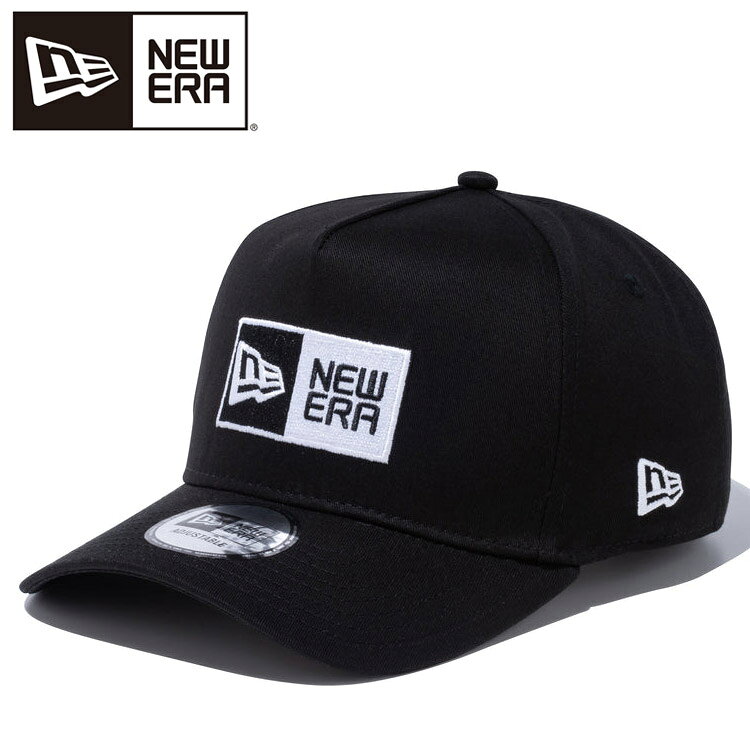 ニューエラ 9FORTY A-Frame ボックスロゴ ブラック × ホワイト 13552088