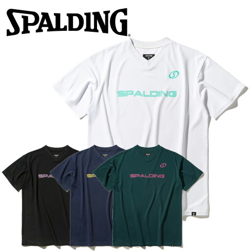 メール便対応 スポルディング バレーボール Vネック Tシャツ ネオン ロゴ SMT25020V メール便対応 スポルディング バレーボール Vネック Tシャツ ネオン ロゴ SMT25020V