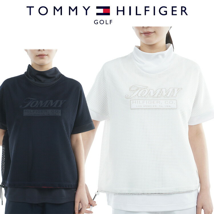 乐天商城 - 【当店在庫】トミーヒルフィガーゴルフ メッシュレイヤード 半袖モックネックシャツ レディース 2026春夏 ゴルフウェア THLA606