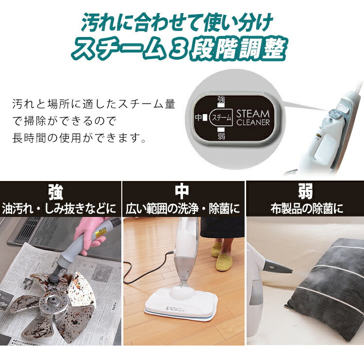 \ポイント5倍★本日12:00~/スチームクリーナーハンディ2WAYSTP-202Wアイリスオーヤマスチームモップスチームクリーナー油汚れ高圧洗浄洗浄力掃除軽量除菌大掃除家庭用床フローリングキッチントイレ風呂浴室外壁掃除換気扇掃除