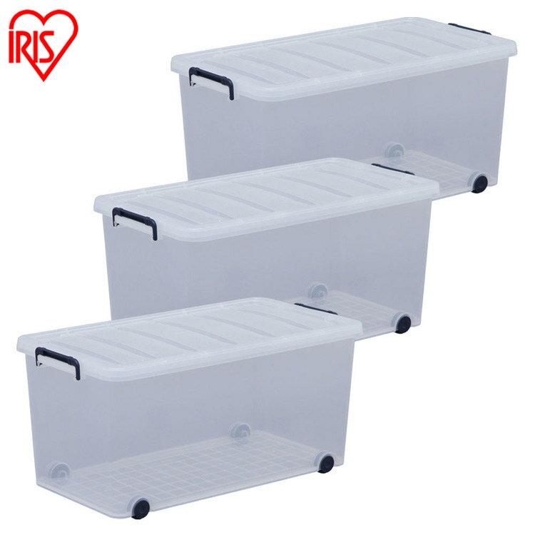 [店内ほぼ全品P5倍/5日限定] 収納ボックス キャスター付き プラスチック 押入れ 【2個セット】衣装ケース プラスチック 押入れ タフキャリー フタ＆キャスター付き収納ボックス 送料無料 アイリスオーヤマ 新生活 一人暮らし TFC-440