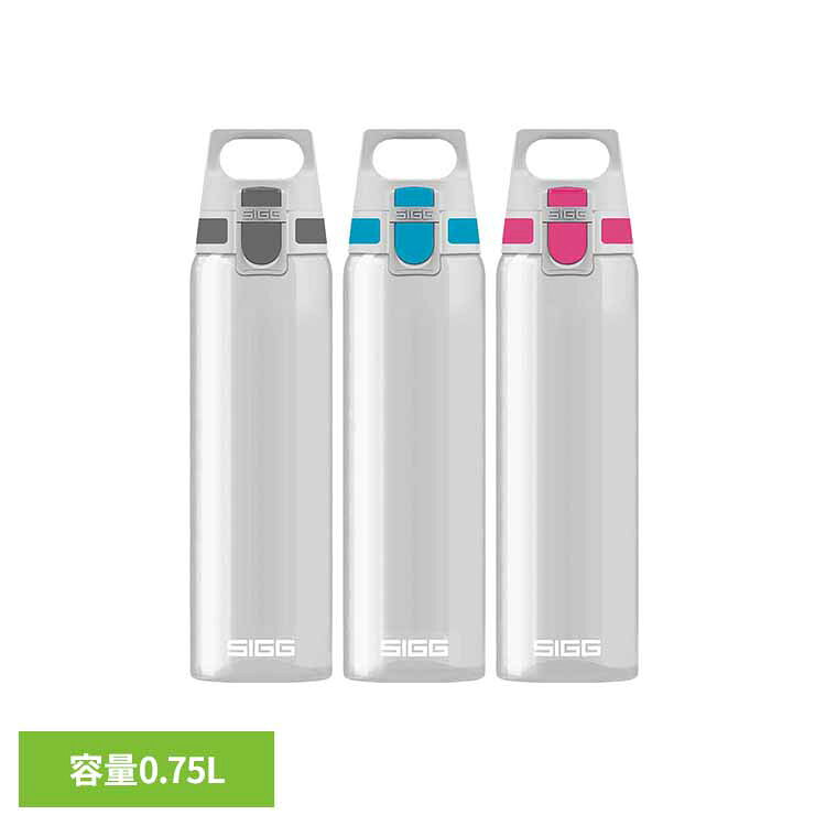 水筒 750ml ワンプッシュ 直飲み 軽量 持ち手 ハンドル付 トライタン製 傷つきにくい 茶こし付 茶葉 お茶 紅茶 ティーボトル クリアボトル ウォーターボトル トータルクリアワン マイプラネット 0.75L SIGG シグ 5044 * [2606SX]