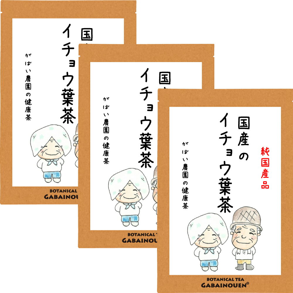 国産 イチョウ葉茶 3g×40包（お得な3個セット）【送料無料/ノンカフェイン/お茶/おちゃ/銀杏葉茶/銀杏茶/いちょう葉茶/イチョウ葉茶/栽培期間中農薬不使用/がばい農園/健康茶/ティーパック/昔ながらの手作り製法/宅急便】