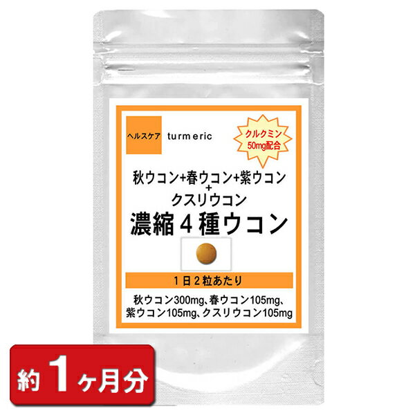 楽天冬虫夏草 サプリ ギャバ太郎SHOP『濃縮4種ウコン』 60粒（約1ヶ月分） 紫ウコン クスリウコン 肝臓 酒 お酒 天然 美容 ギフト 贈り物 ウコン クルクミン 肝臓エキス お試し サプリ サプリメント タブレット 粒 ウコン ウコン 通販 健康 プレゼント 梅雨