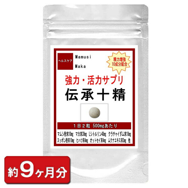 【最大2000円OFFクーポン配布中!!】【送料無料】伝承十精 お徳用 540粒(約9ヶ月分) すっぽん 蟻 オットセイ トナカイ角 十精 マムシ ス..