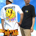 インチ アメカジTシャツ スマイリー SMILLEY 白 黒 半袖 スカル スマイル Tシャツ 綿100% プリントTシャツ 大きいサイズ Be love by all..