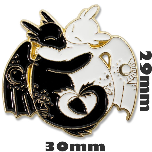 猫 ピンバッジ ピンズ ラペルピン【三日月と眠り猫】アクセサリー 黒ネコ 白猫 キャット 月夜 かわいいアメカジ雑貨 pins catの商品画像 2