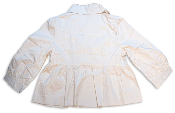 レディース ジャケット 春夏 ダブルボタン アイボリー ボタン開閉 短め SからM程度 小柄 裏地なし