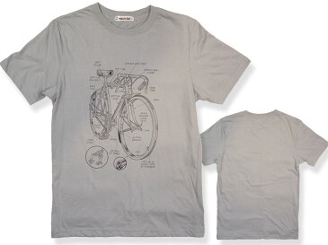 オモシロTシャツ・ロードバイク・製品図！？【半袖】Bicycle Road bike 自転車 クロスバイク おもしろTシャツ サイクル