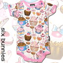 ベビー服【ロンパース】カップケーキ 【SIX・BUNNIES】/出産祝い 女の子