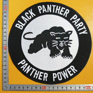 大きな刺繍アイロンワッペン・アップリケ・パッチ【黒豹パーティー・BRACK PANTHER PARTY】/大きい バイカー ハーレー アメリカン アニマル 革ジャン 革ベスト エンブレム Emblem Patch アイロン 接着 ワッペン 糊付き 装飾材料 通販