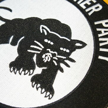 大きな刺繍アイロンワッペン・アップリケ・パッチ【黒豹パーティー・BRACK PANTHER PARTY】/大きい バイカー ハーレー アメリカン アニマル 革ジャン 革ベスト エンブレム Emblem Patch アイロン 接着 ワッペン 糊付き 装飾材料 通販