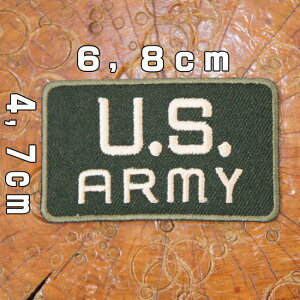 刺繍 アイロン ワッペン【U,S,ARMY】アメリカ陸軍 長方形 文字 英語 ミリタリー 軍物 アーミー アメカジ 軍服 サバゲー モスグリーン