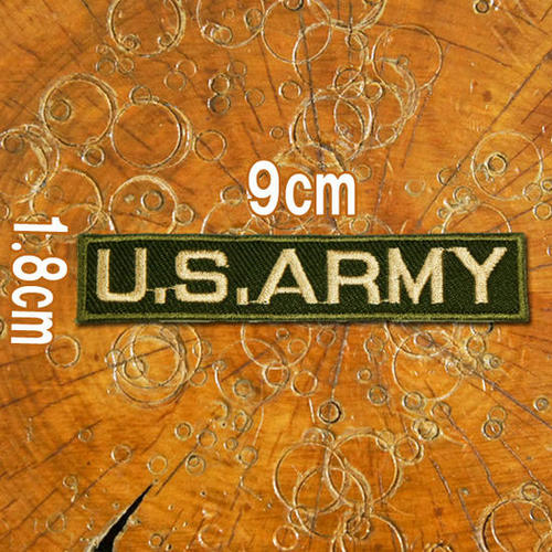 刺繍アイロンワッペン・アップリケ・パッチ【U,S,ARMY】カーキ×ベージュ ミリタリー 軍物 アメリカ 陸軍