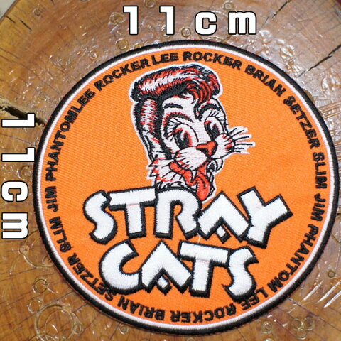 刺繍アイロンワッペン・アップリケ・パッチ【STRAY CATS 迷い猫】 /ロカビリー オールディーズ 60'S 70'S 80'S ◆◆ 音楽 好き ワッペン アイロン 糊付き 手芸 装飾材料 グッズ 雑貨 通販