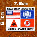 ミリタリーワッペン【INDIAN OCEAN CRUISE 85-86 アメリカ国旗 国連国旗 トムキャットVF-1】US NAVY アメリカ空軍 海軍 USネイビー 軍物 米軍 アメカジ 刺繍アイロン アップリケ パッチ フライトジャケット G1ジャケット wappen patch