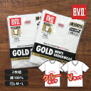 11日01:59まで30%OFF 【2枚組】 B.V.D GOLD BVD ゴールド メンズ 下着 丸首半袖 V首半袖 Tシャツ 紳士肌着 インナーシャツ 肌着 無地 ホワイト 白シャツ 綿100% M L 年間 オールシーズン 半袖肌着 父の日(4)