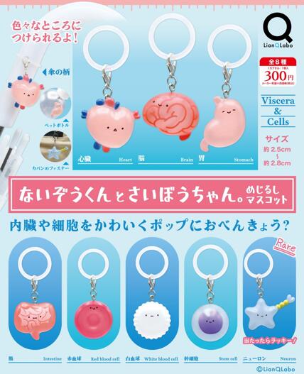 ないぞうくんとさいぼうちゃん。めじるしマスコット 全8種セット【フルコンプリート/2026年10月発売予定】