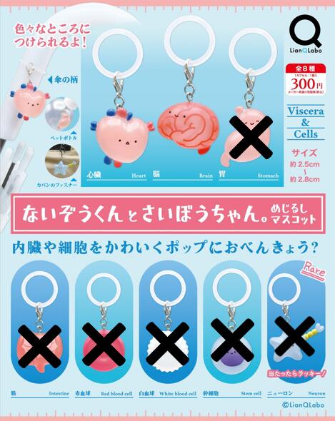 ないぞうくんとさいぼうちゃん。めじるしマスコット ノーマル2種セット【コンプリート/2026年10月発売予定】