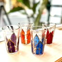 【3,980円以上で送料無料】モロッカングラス「モスク 4色」Moroccan Glass モロッコ グラス ミントティーグラス ペイントグラス モロッコ コップ カップ ティーグラス ティータイム アラビアンナイト 耐熱ガラス