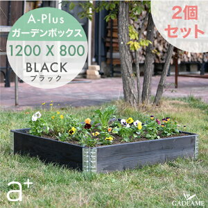 【2個セット P5倍】ガーデンボックス 1200x800 ブラック ad-1208bk aplus エープラス Garden Box 120 80cm 木製 パレット プランター ガーデンベッド レイズドベッド レイズドガーデン 立ち上げ花壇 家庭菜園 野菜 ハーブ ガーデニング DIY 組立式 杉 日本製