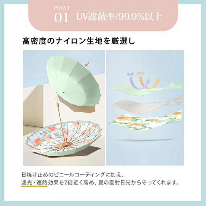 傘 折りたたみ 完全遮光 晴雨兼用 軽量 晴雨兼用日傘 uvカット 遮光 遮熱 遮光率 100% 折り畳み UVカット 水彩風 柄物 丈夫 耐風 8本骨/16本骨 紫外線対策 レディース 日傘 女性 おしゃれ 可愛い 軽量 軽い手開き 花柄 母の日 プレゼント ギフト
