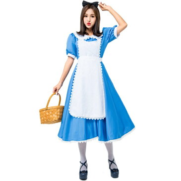 【即納】ハロウィン メイド コスプレ レディース アリス 不思議の国のアリス 仮装 衣装 大人 ミモレ丈ドレス セクシー アリス コスチューム ふしぎの国のアリス コスプレ衣装 アイドル コスプレ ゴスロリ アリス アニメ コスチューム 大人 仮装 アリス【あす楽】